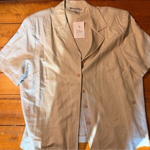 Vintage Beige Button-Up Shirt